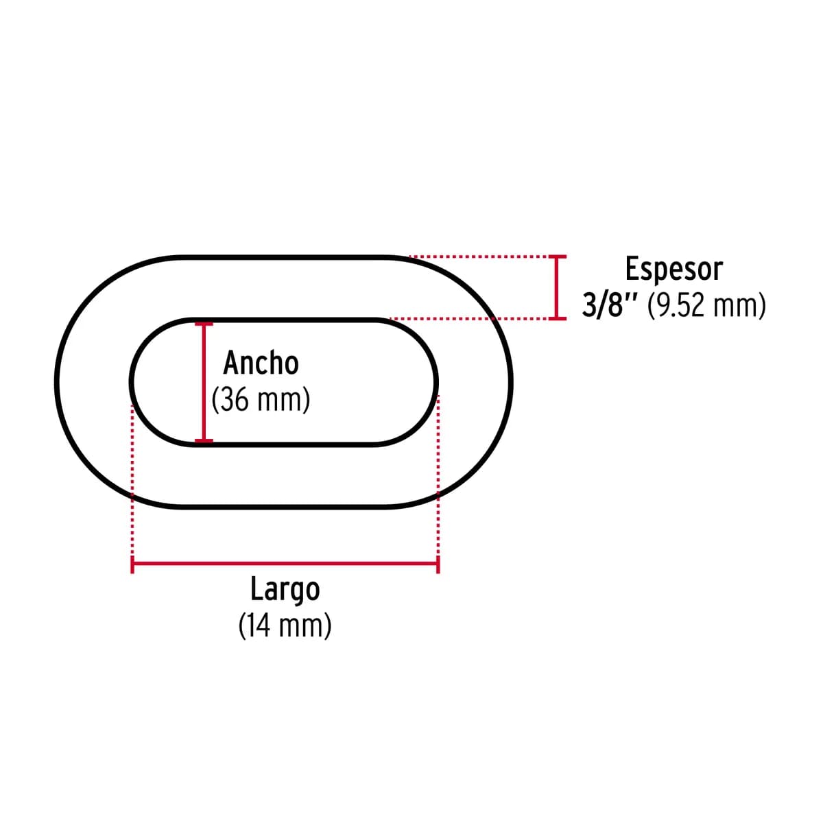 Cubeta con 10 m de Cadena Galvanizada 3/8" G30 Fiero - 44273