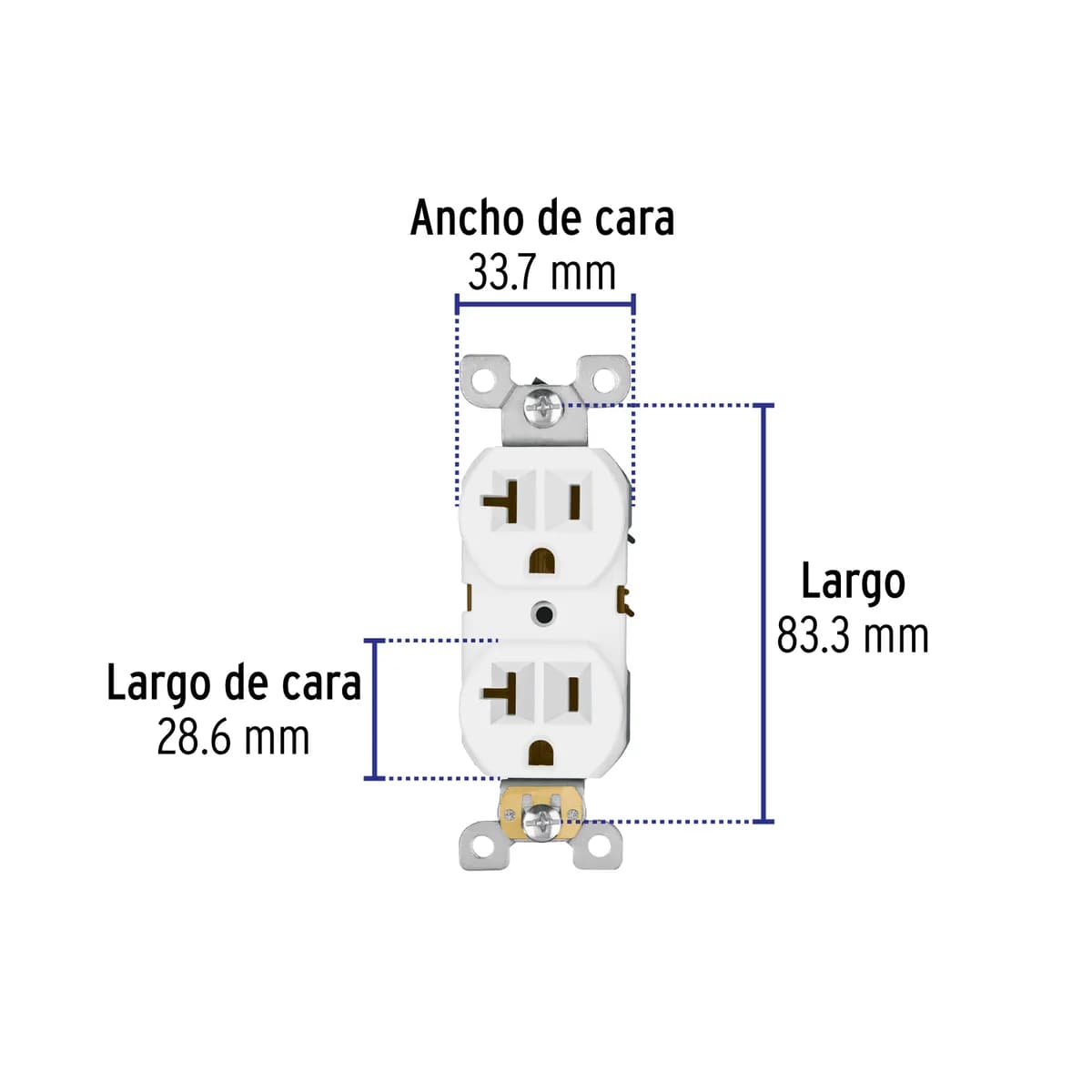 Contacto Dúplex 2P 3H 20 A Estándar Blanco Truper - 47721