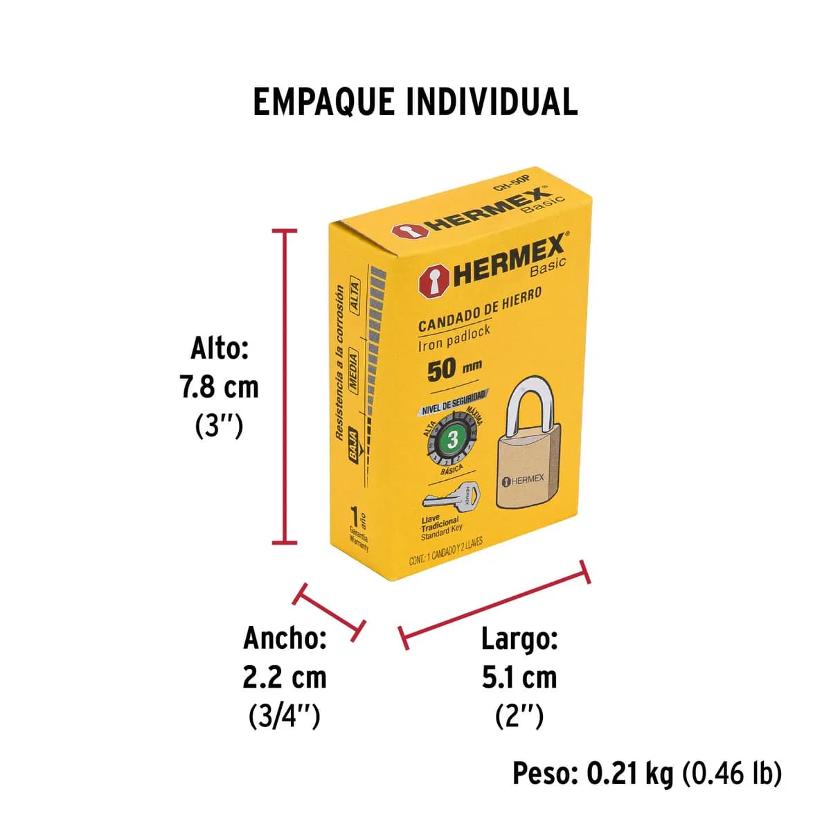 Candado de Hierro 50 mm Hermex - 23519