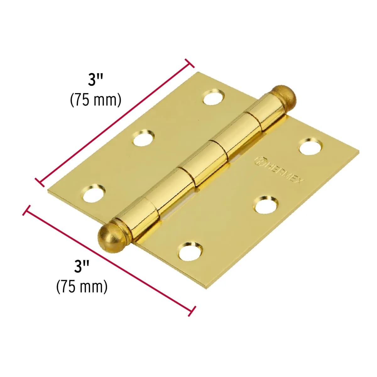 Bisagra de Libro 3" x 3" de Latón Hermex Truper - 43232
