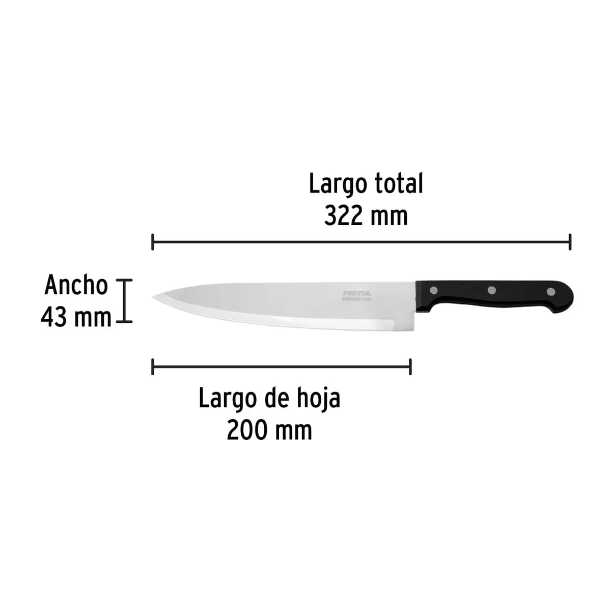 Cuchillo de Chef 8" Pretul CUCH-P81 - 23091