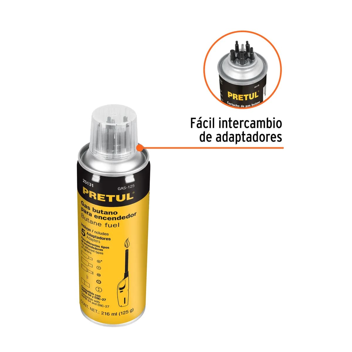 Lata de Gas Butano para Encendedor 125 g Pretul - 25131