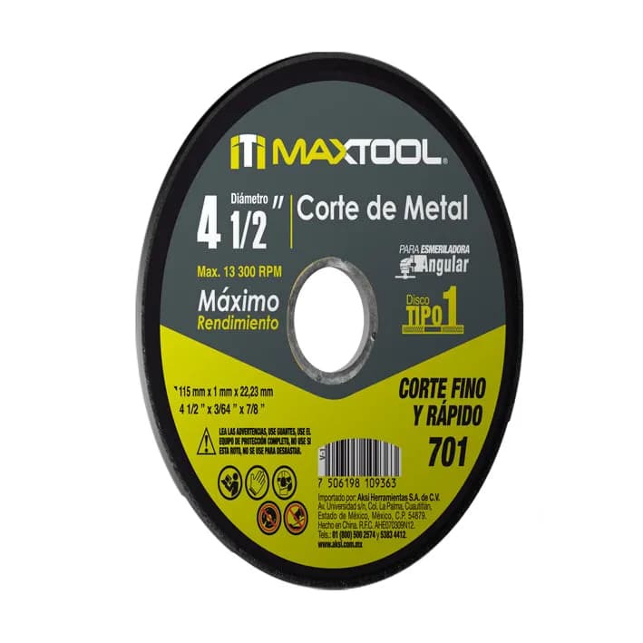 Disco de Corte de Metal 4 1/2" x 1 mm AKSI - 307802