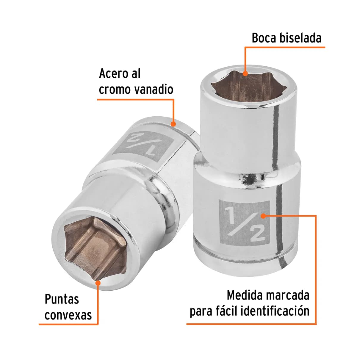 Dado de 1/2" 6 Puntas Cuadro 1/2" Truper - 13232