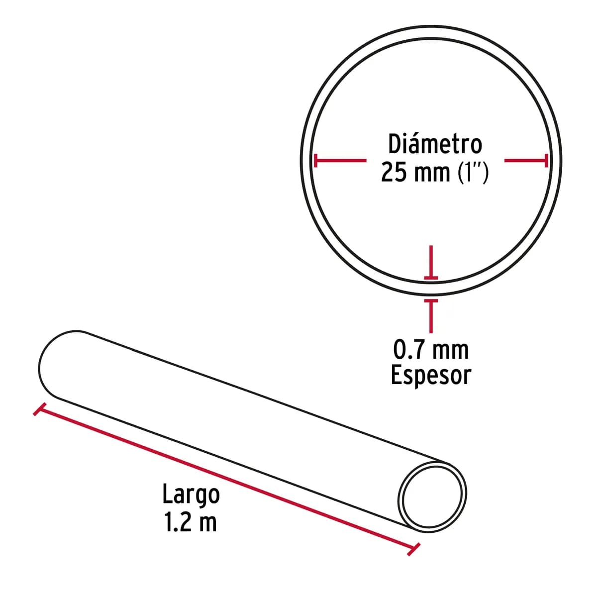 Tubo Redondo para Clóset 1.2 m de Acero Hermex - 45895
