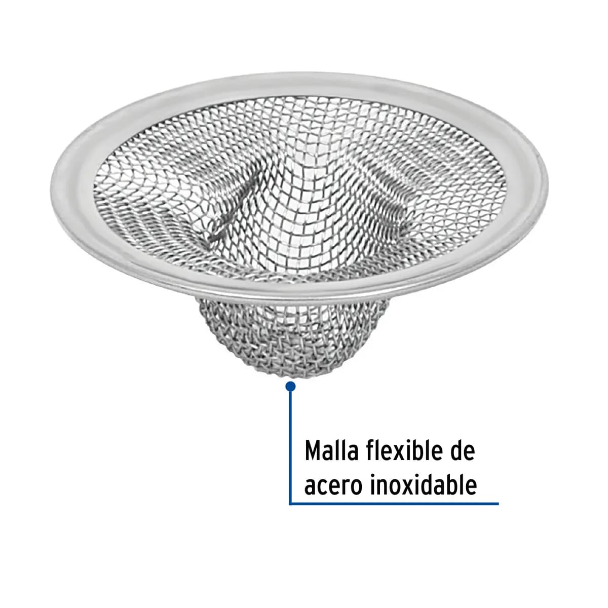 Canastilla de Malla 1/2" de Acero Inoxidable para Lavabo Foset - 45305