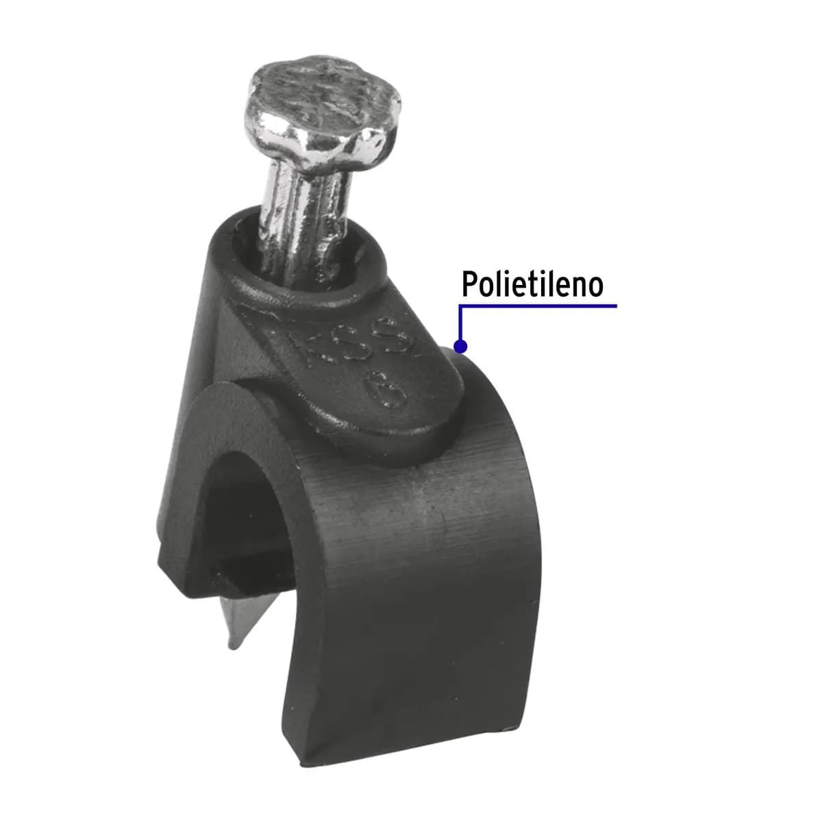 Bolsa con 20 Grapas Negras 6 mm para Cable Redondo Volteck - 48270