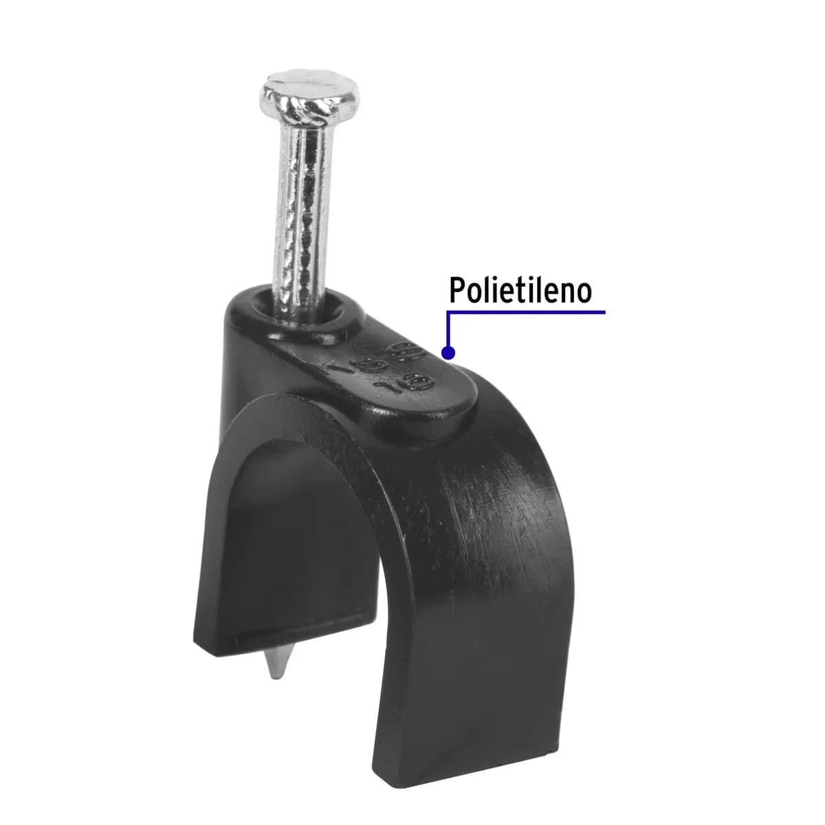 Bolsa con 20 Grapas Negras 16 mm para Cable Redondo Volteck - 48284
