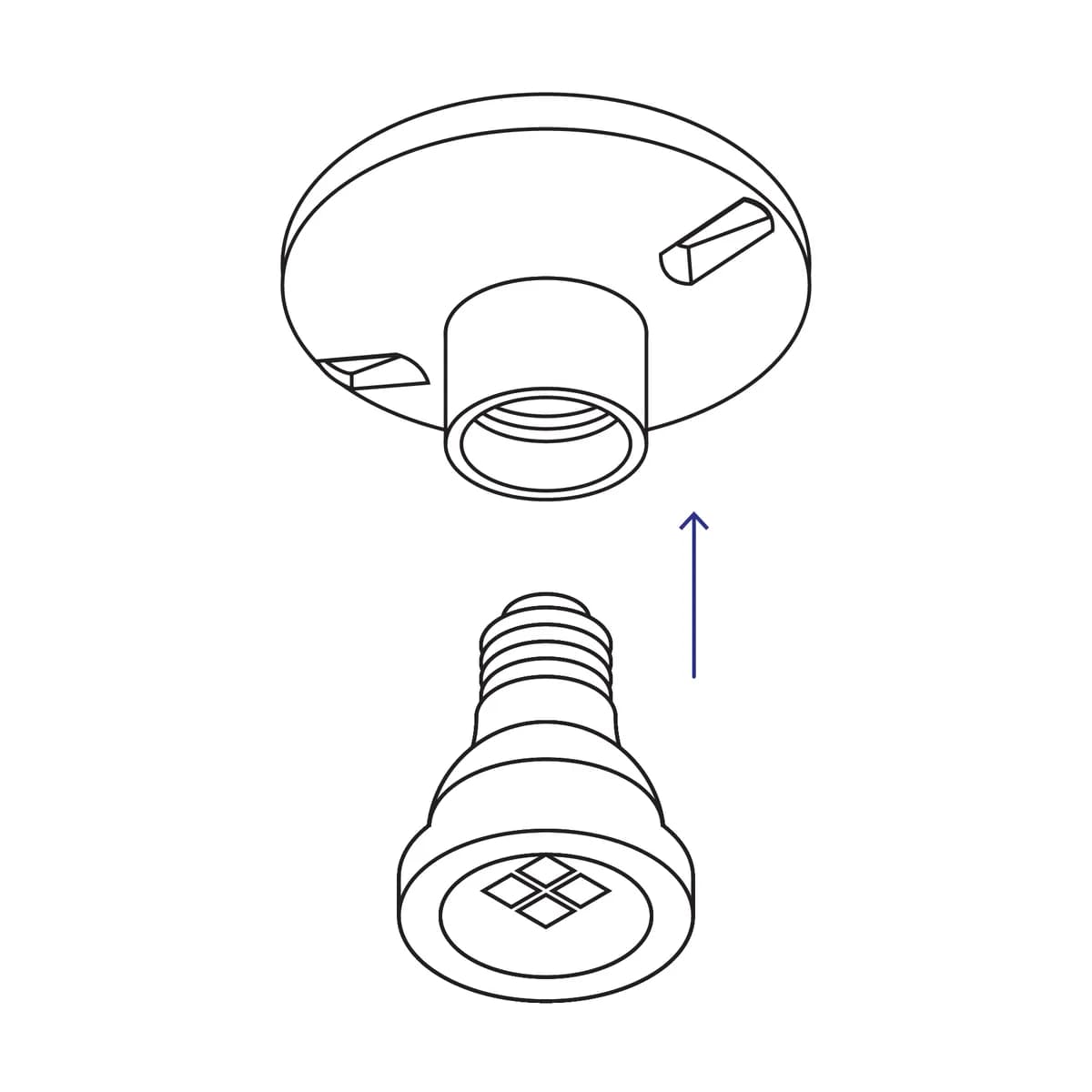 Portalámpara de Porcelana 4 1/2" Redonda Volteck - 47915
