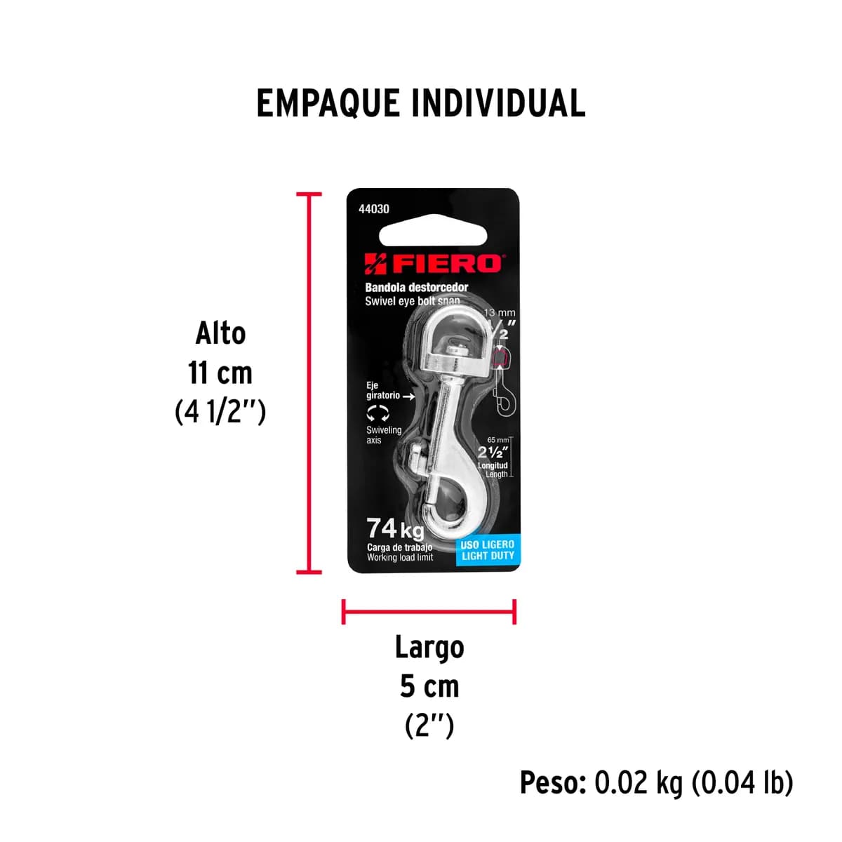 Bandola de Zinc Giratoria 1/2" Fiero - 44030