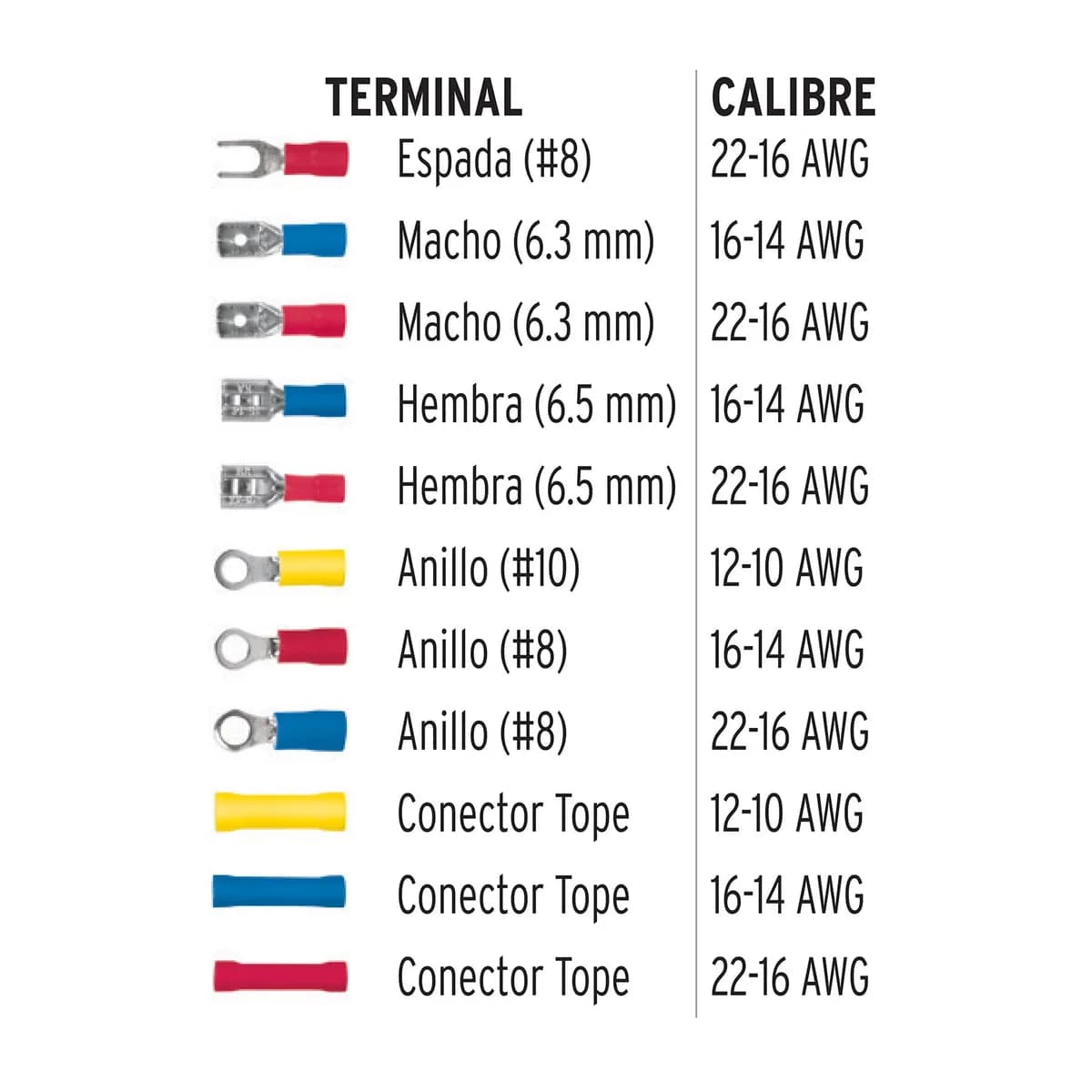 Juego de 55 Terminales para Cable Volteck - Paquete de 50 Piezas