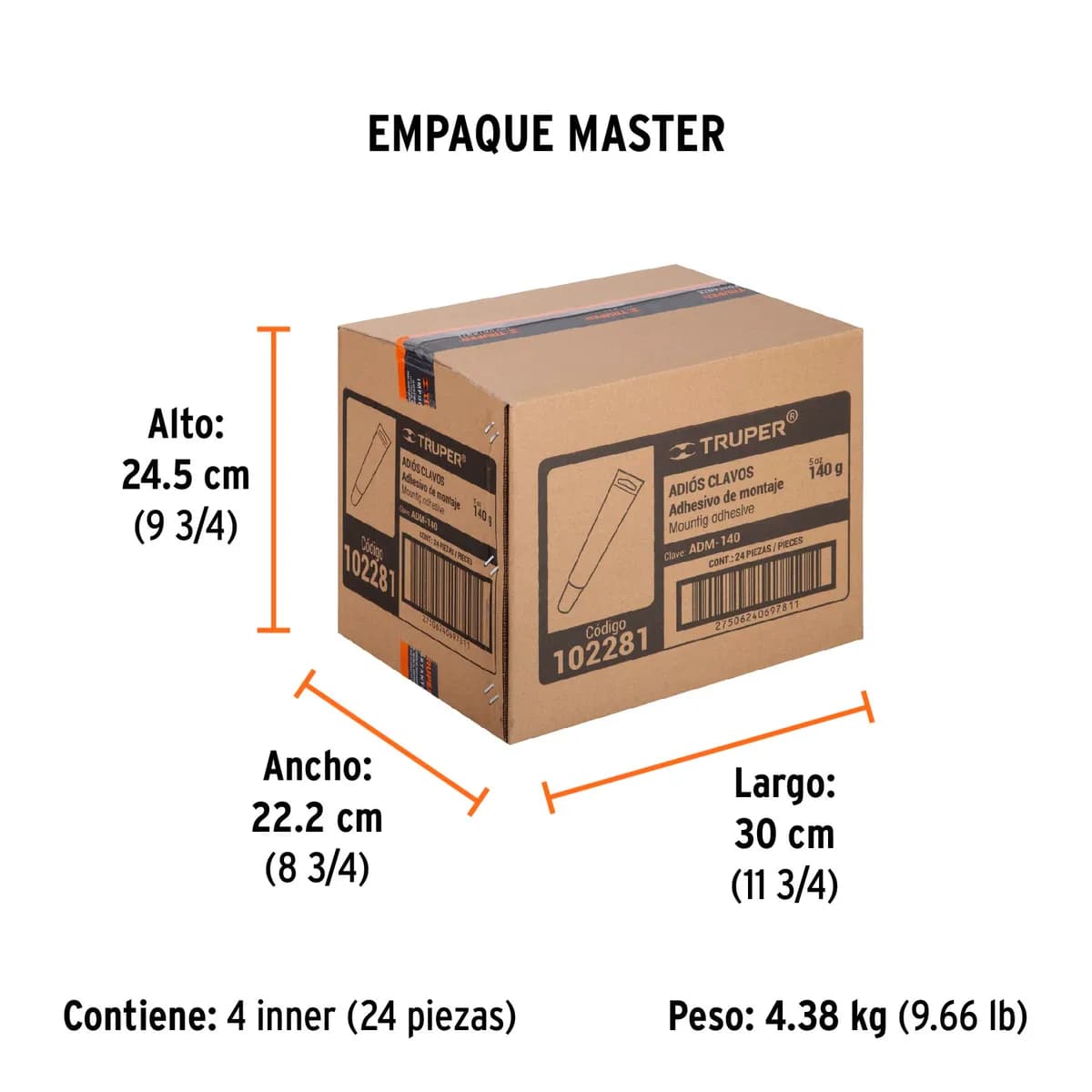Adhesivo de Montaje Adiós Clavos 140 g Truper - 102281