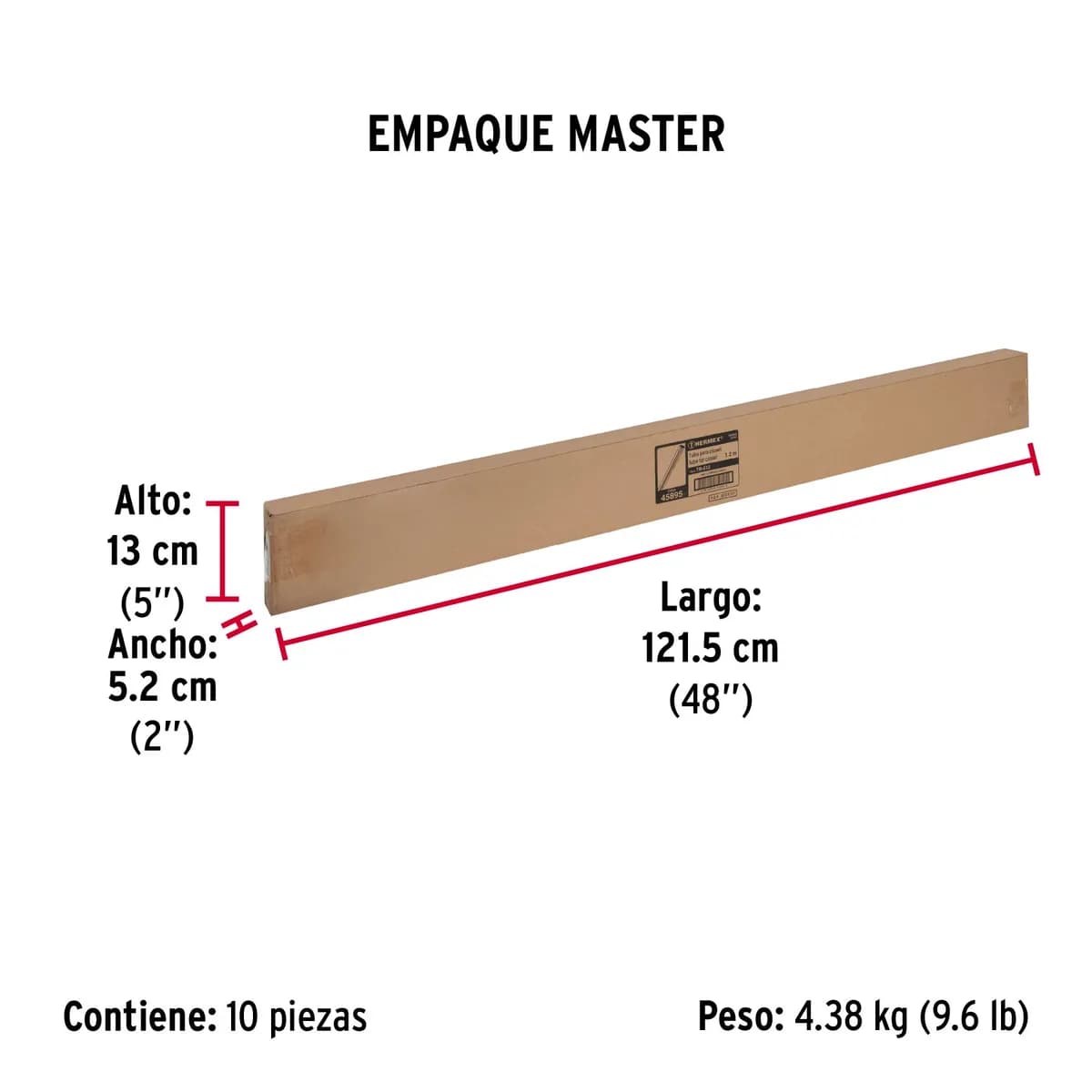 Tubo Redondo para Clóset 1.2 m de Acero Hermex - 45895