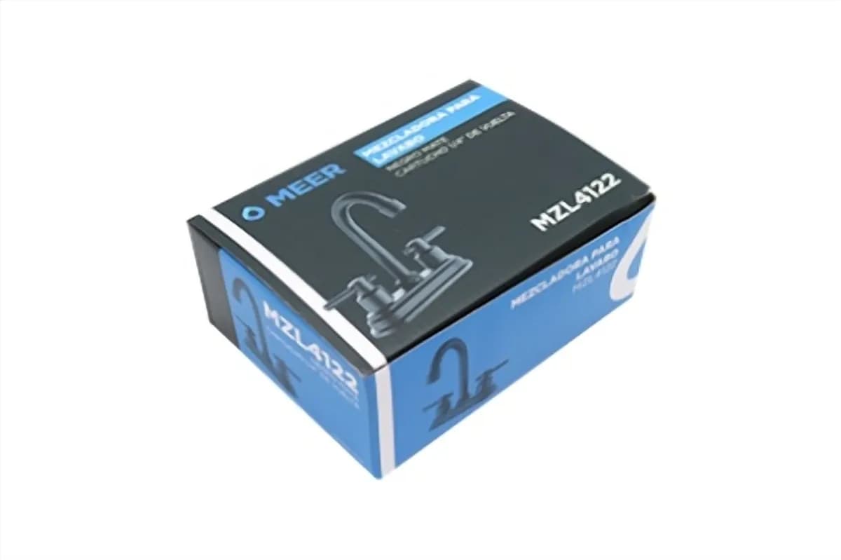 Mezcladora para Lavabo con Maneral de Palanca y Cuello Alto Negro MEER - MZL4122