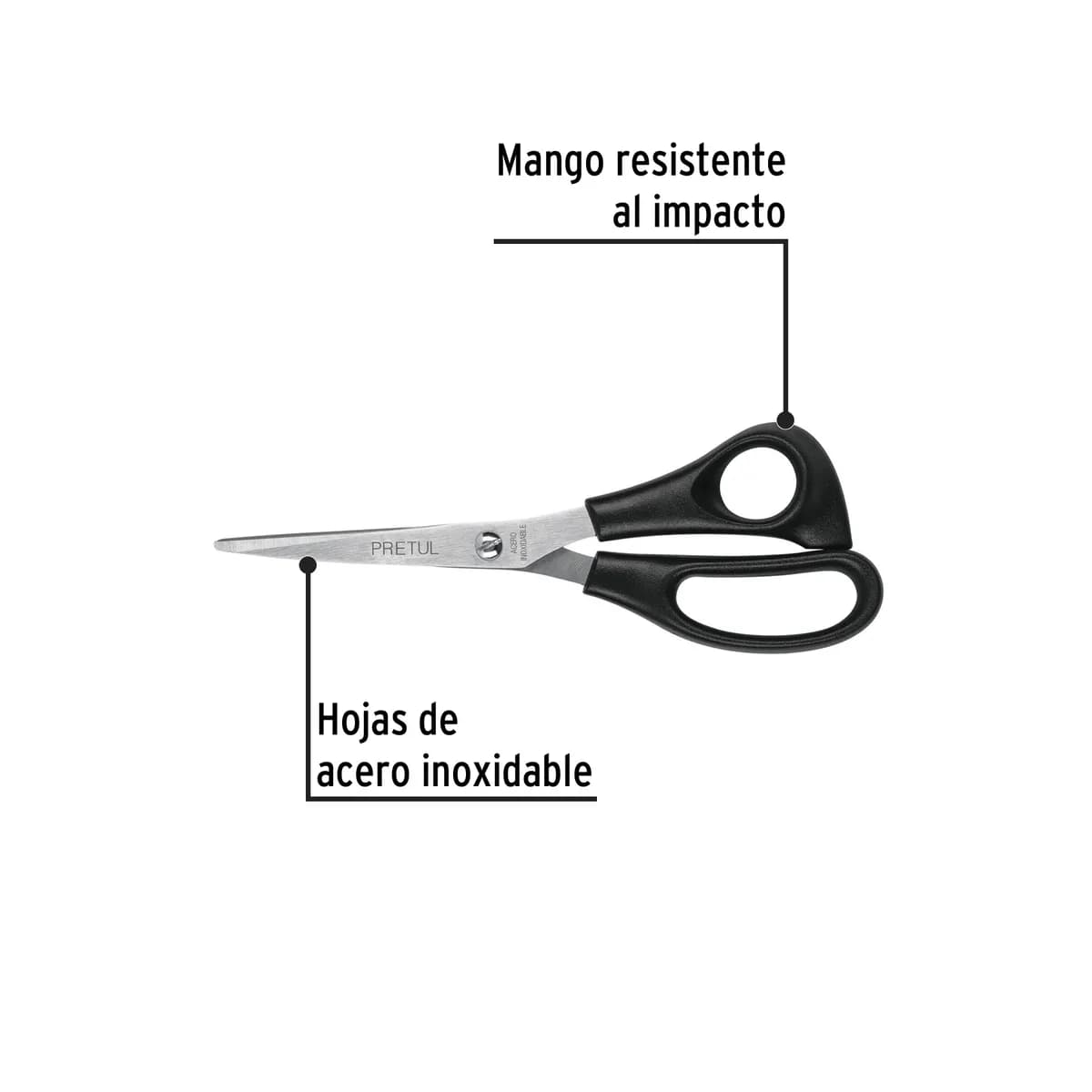 Tijera 7" de Acero Inoxidable para Casa y Oficina Pretul - 23186