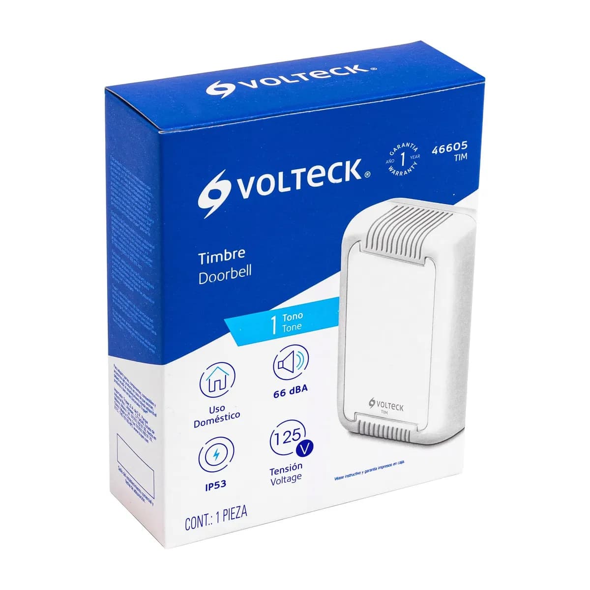 Timbre Alámbrico 1 Tono TIM Volteck - 46605