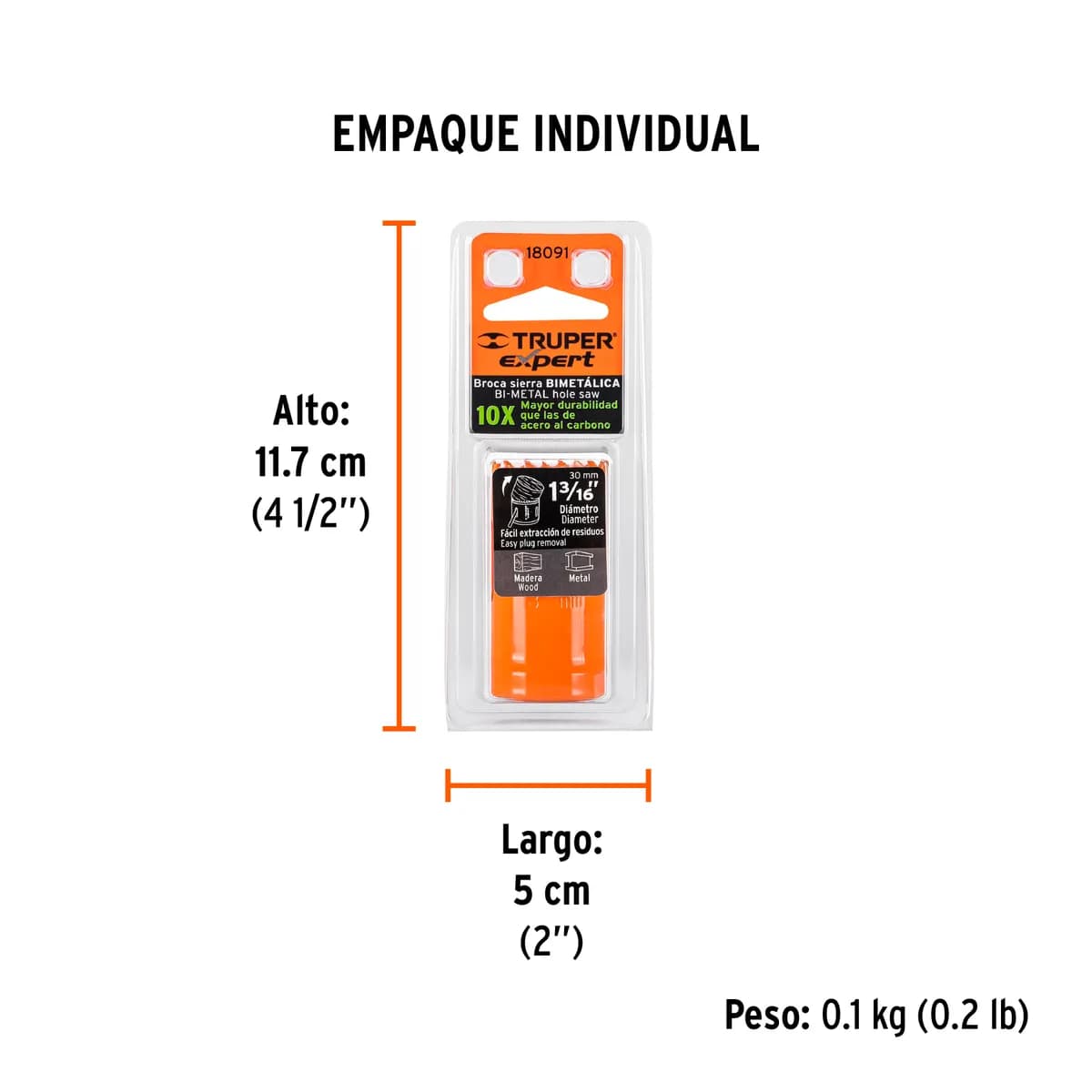 Brocasierra Bimetálica Expert 1 3/16" Truper - 18091