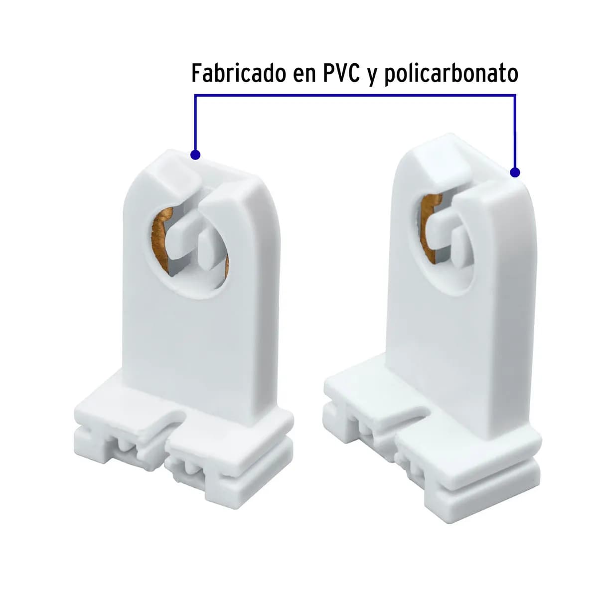Bolsa con 2 Piezas de Portalámpara para Tubo LED Base G13 Volteck - 46508