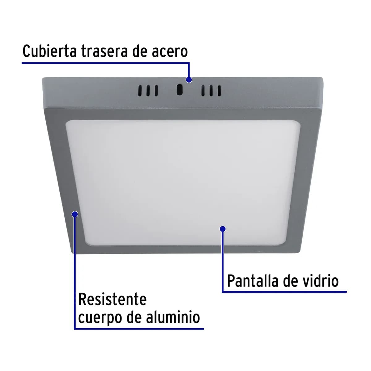 Luminario LED de Plafón 18 W Cuadrado Gris Volteck - 47448