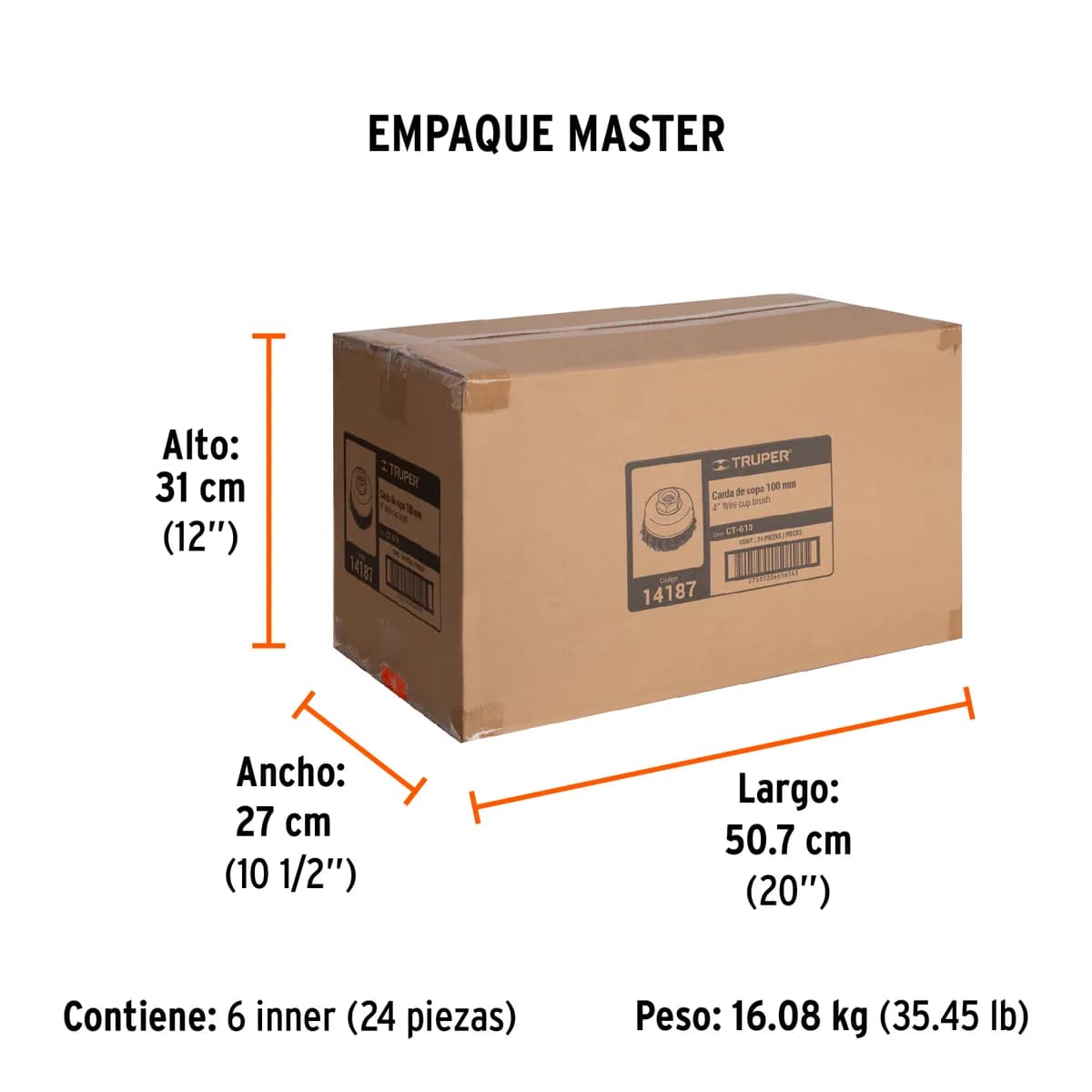 Carda Copa 4" Truper CT-610 - 14187