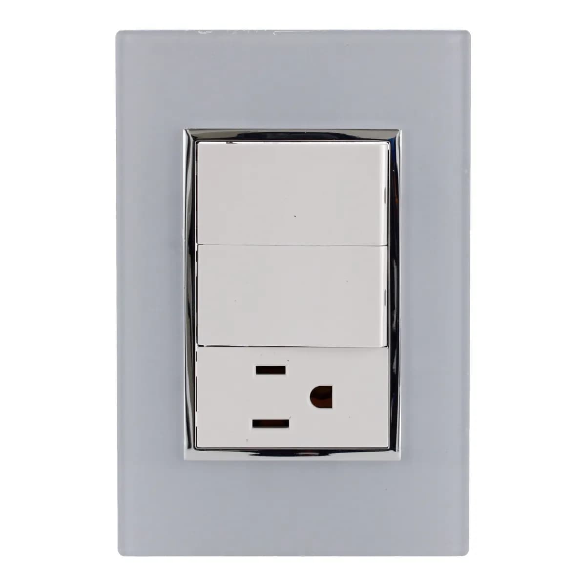Placa Venecia Blanco con Contacto y Apagador Santul - 4476