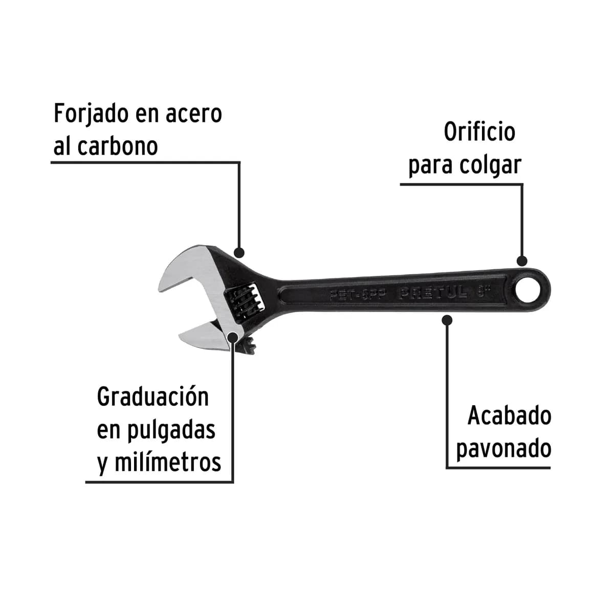 Perico Pavonado 8" Pretul - 21823