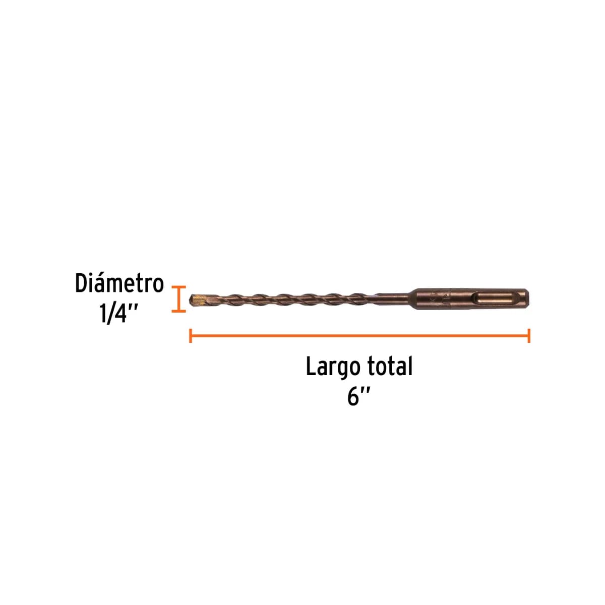 Broca SDS Plus 1/4" x 6" Truper 11264 | Alta Resistencia