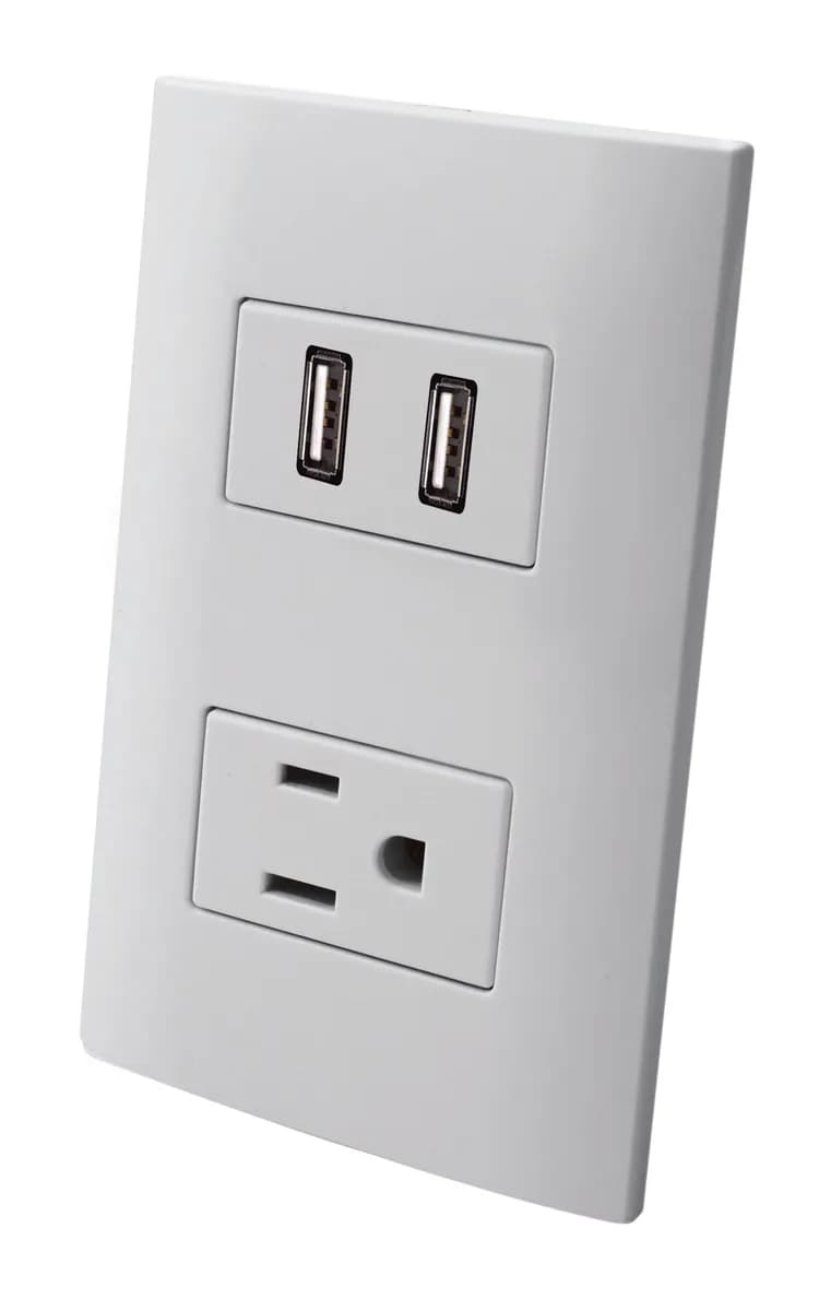 Contacto Aterrizado con 2 Puertos USB AKSI - 124826