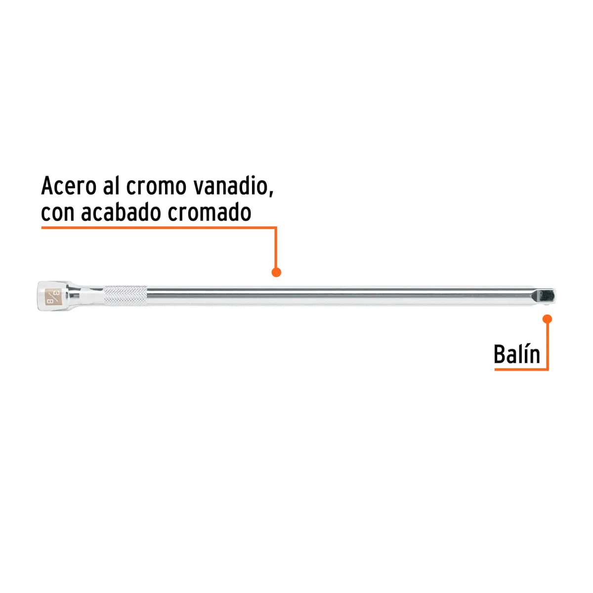 Extensión 3/8" x 12" para Matraca E-5262 Truper - 13667