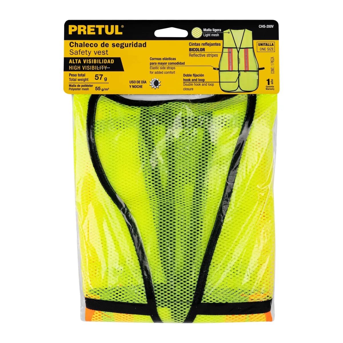 Chaleco de Seguridad con Cintas Reflejantes Verde Pretul - 21026