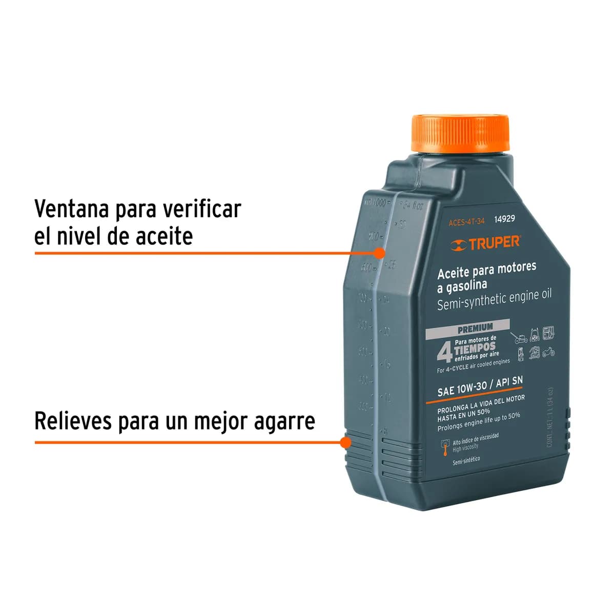Aceite Semisintético 4 Tiempos 1 Litro Truper - 14929