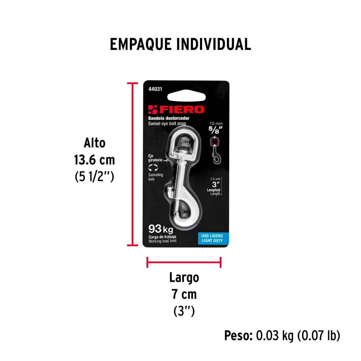 Bandola de Zinc Giratoria 5/8" Fiero - 44031