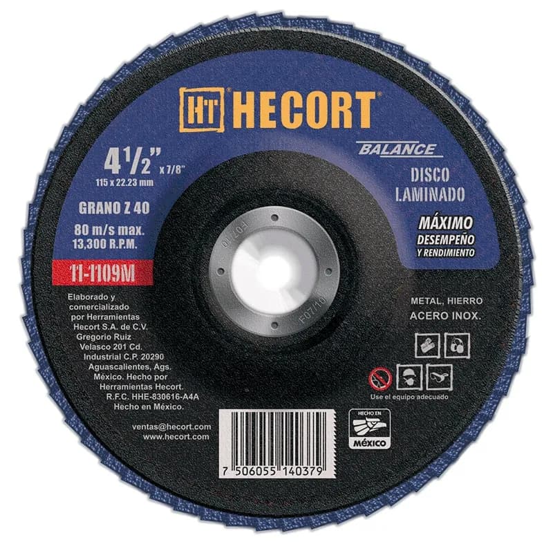 Disco Laminado 4 1/2" Grano 40 HECORT - 111109M