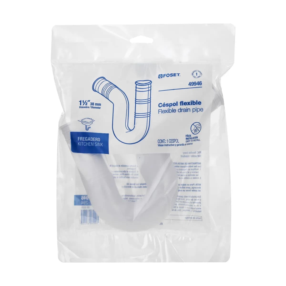 Céspol Flexible de PVC 1 1/2" para Fregadero Foset - 49946