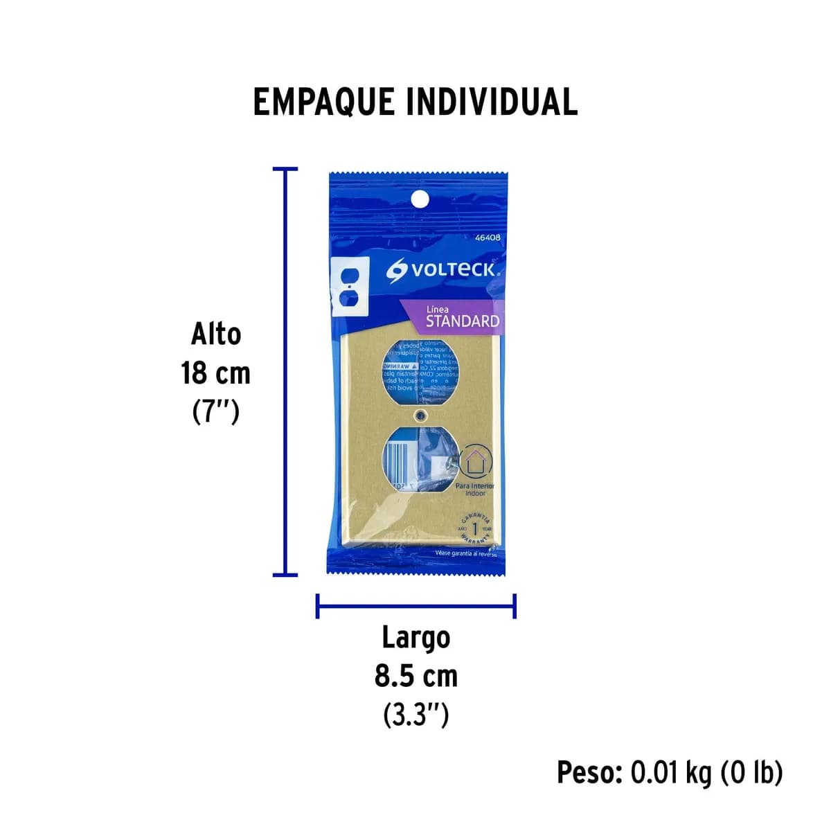 Placa Dúplex de Aluminio Estándar Volteck - 46408