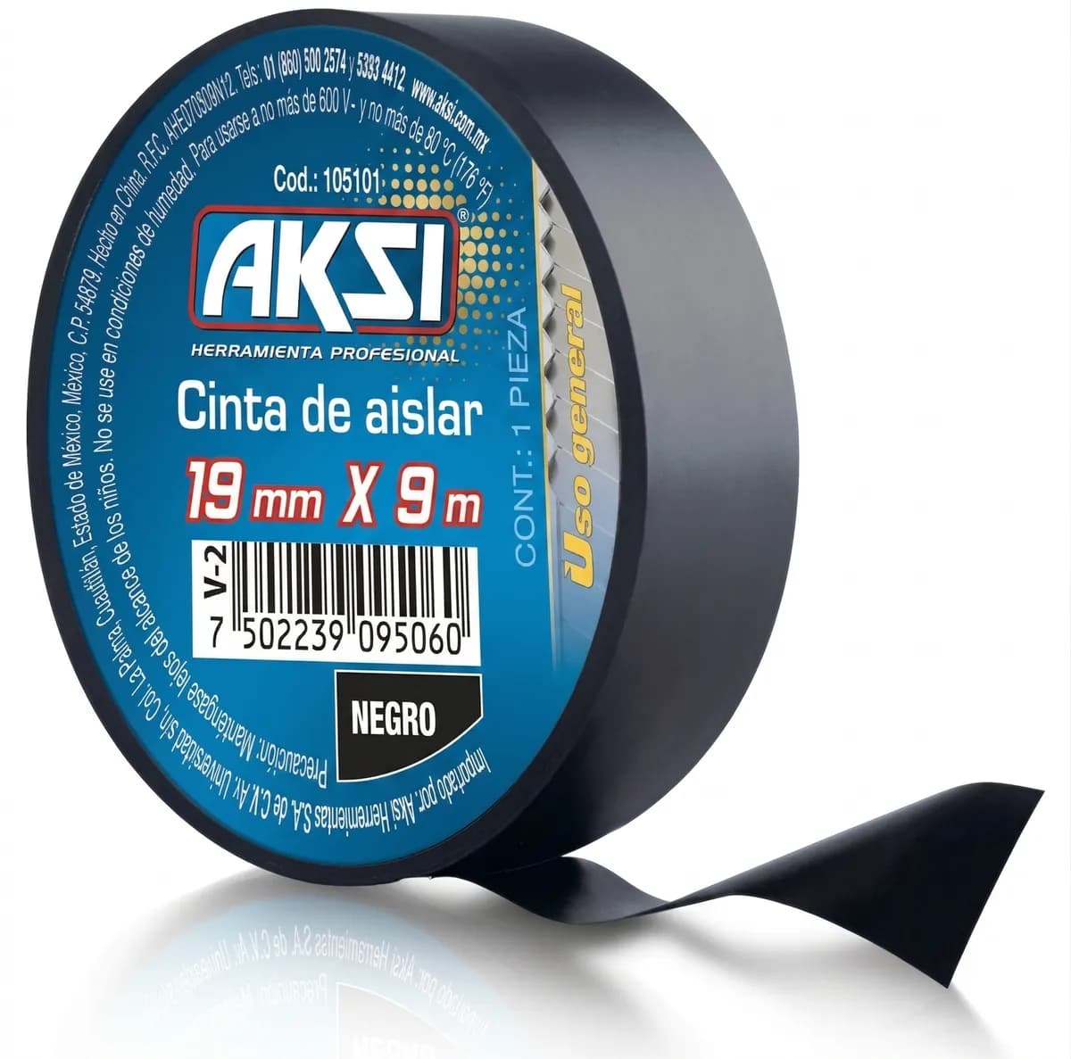 Cinta de Aislar Negra 19mm x 18m Aksi