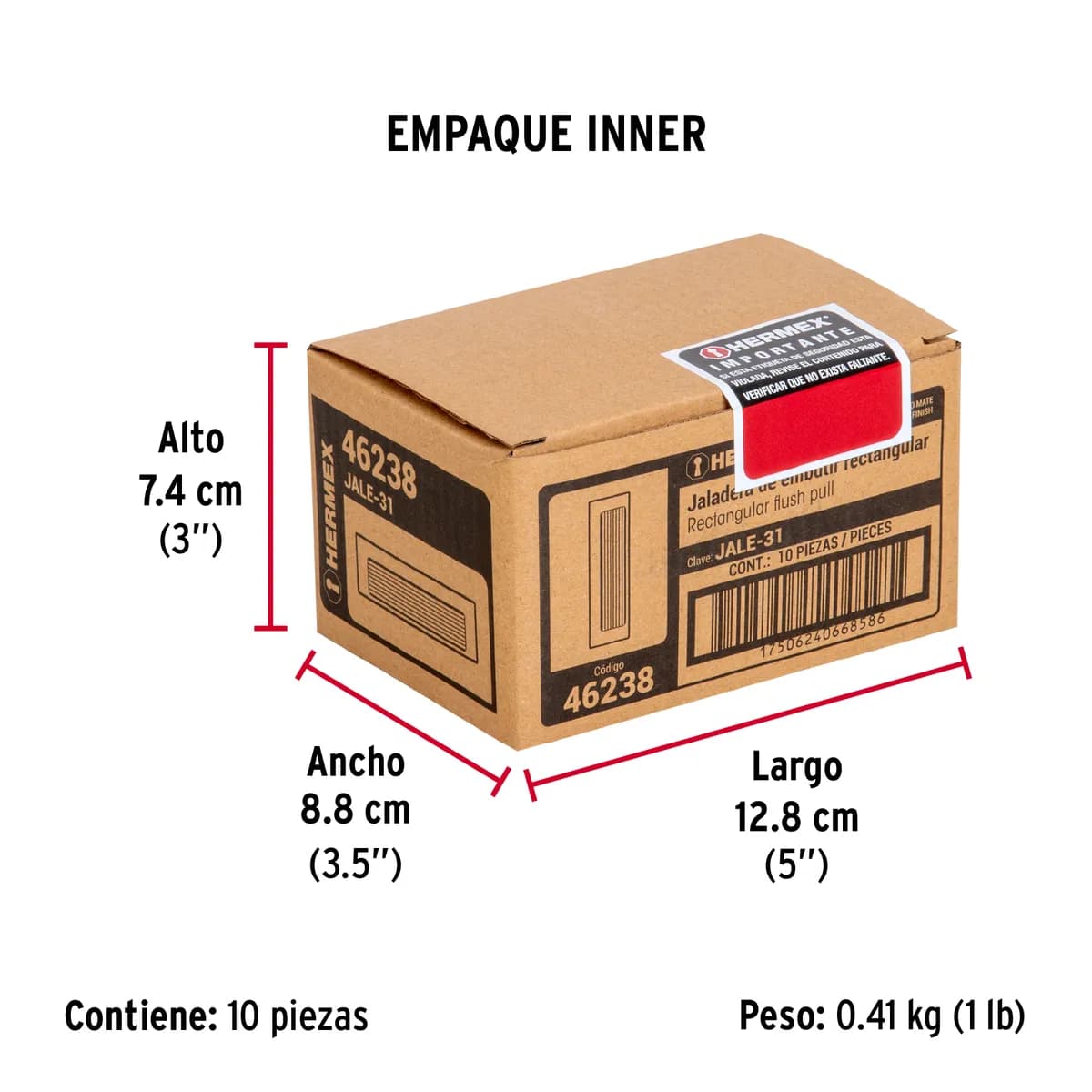 Jaladera de Embutir Cuadrada JALE-31 Truper - 46238