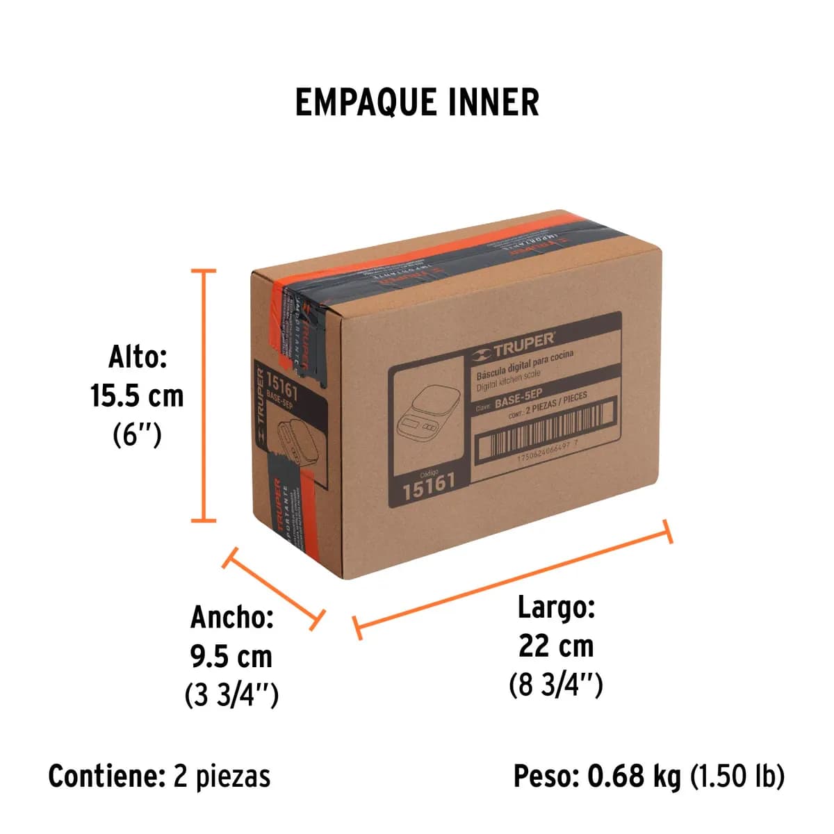 Báscula Digital para Cocina 5 kg Truper - 15161