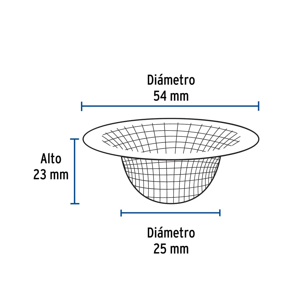 Canastilla de Malla 1/2" de Acero Inoxidable para Lavabo Foset - 45305