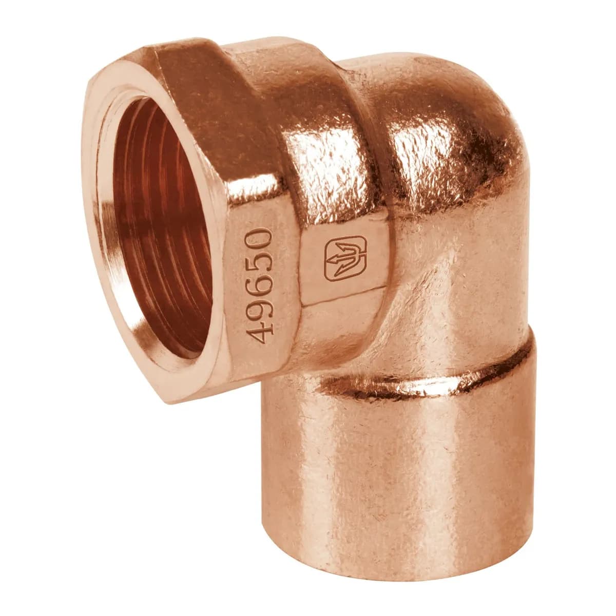 Codo de Cobre Rosca Interior 1/2" x 90° Foset - 49650