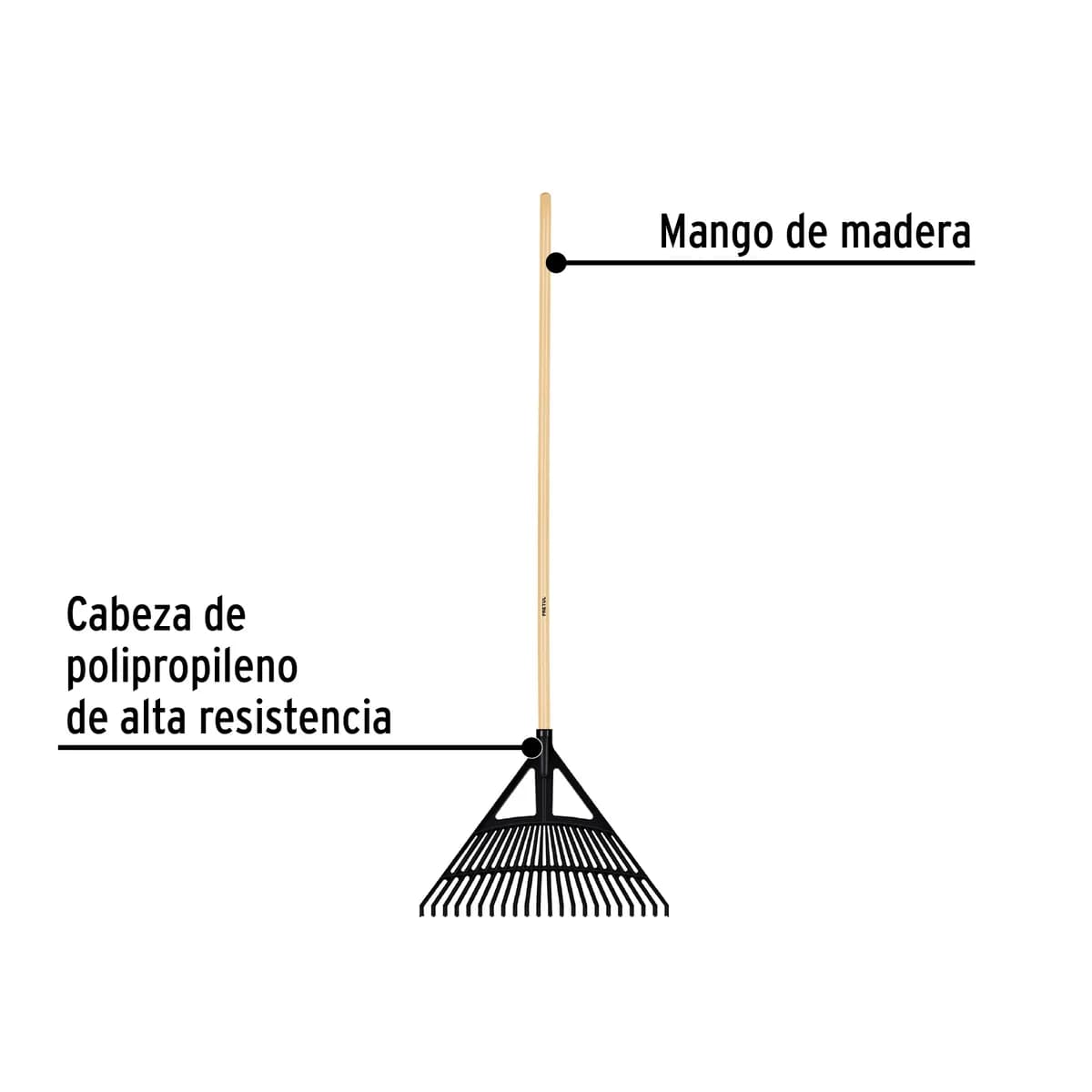 Escoba Plástica para Jardín 22 Dientes con Mango de 48" Pretul - 21430