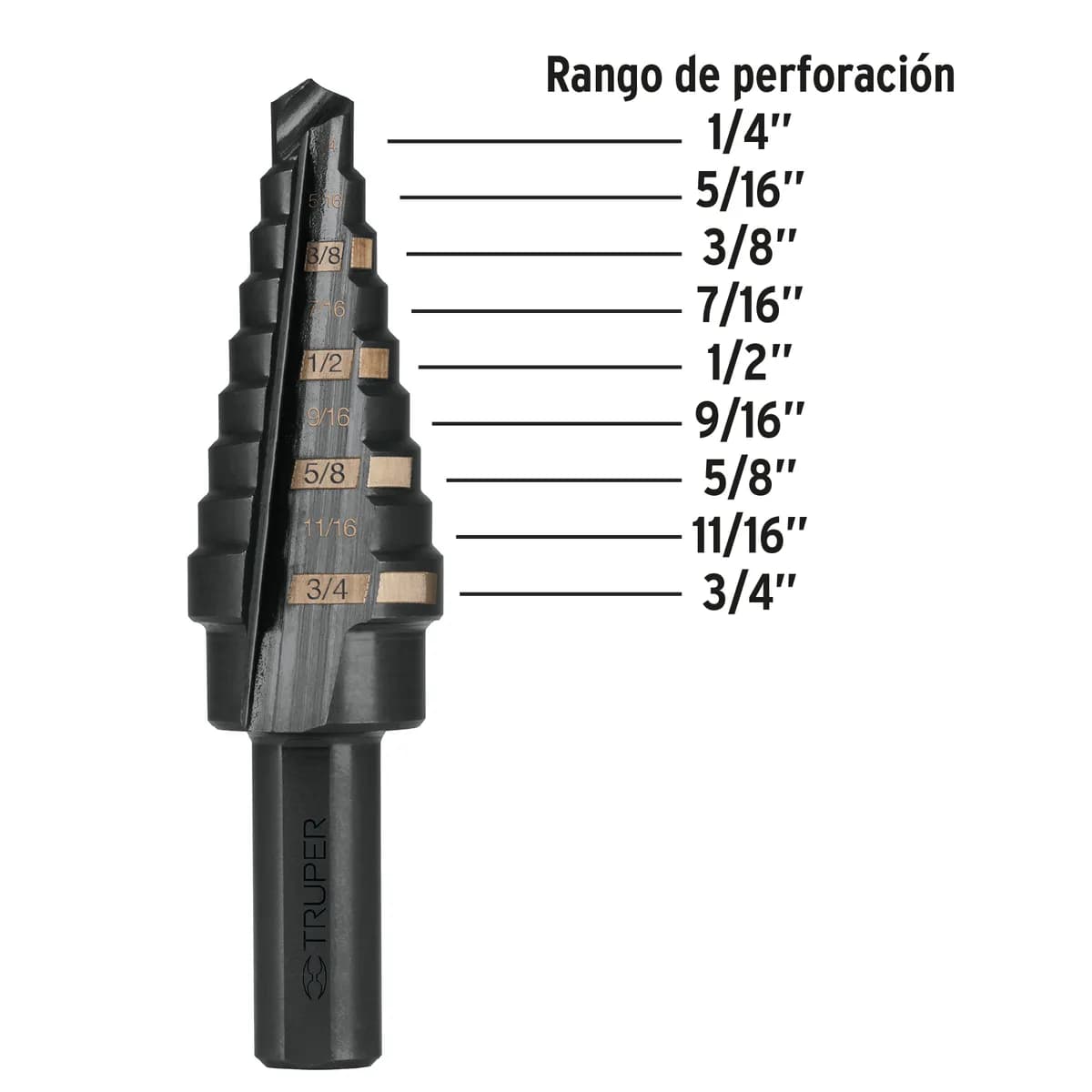 Broca Escalonada 9 Escalones Truper - 12123
