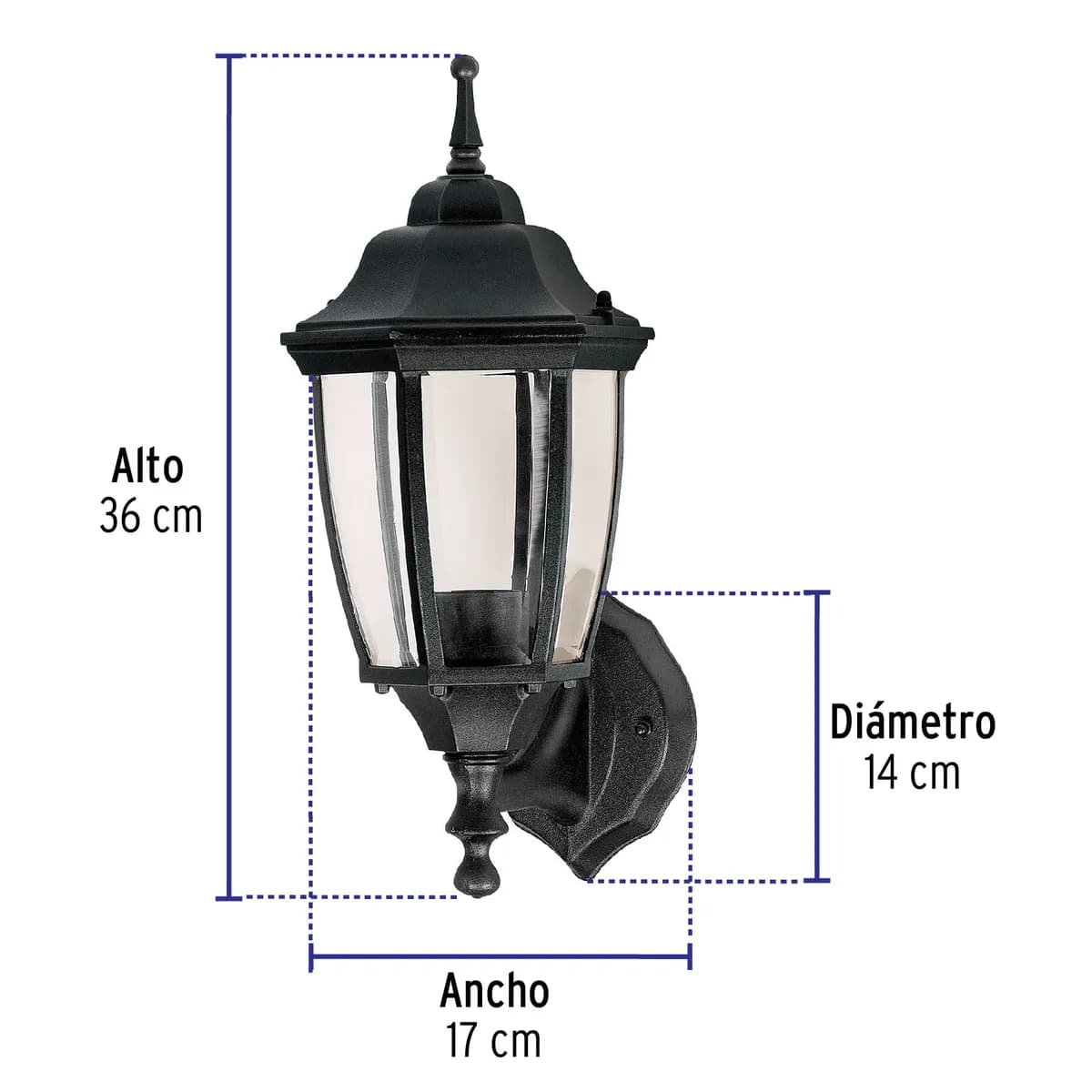Arbotante Tipo Farol Negro Volteck - 47289