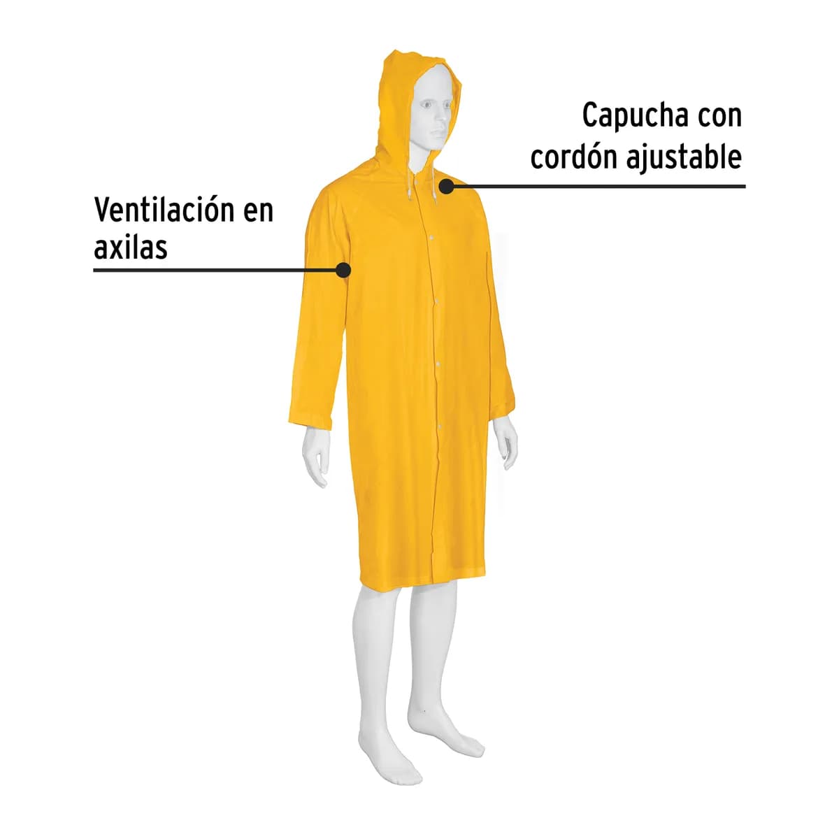Gabardina Impermeable Ligera de PVC Talla M Pretul - 29963