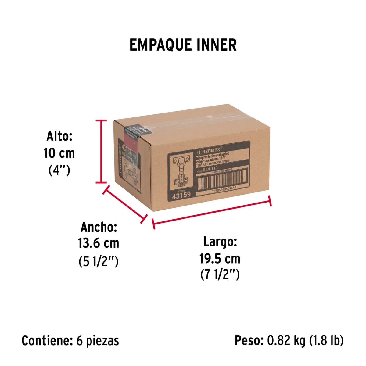 Bolsa con 2 Bisagras Bidimensionales 110° Truper - 43159