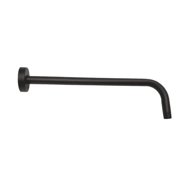 Brazo Redondo Largo para Regadera 39 cm de Acero Inoxidable Acabado Negro RUGO - 45BN