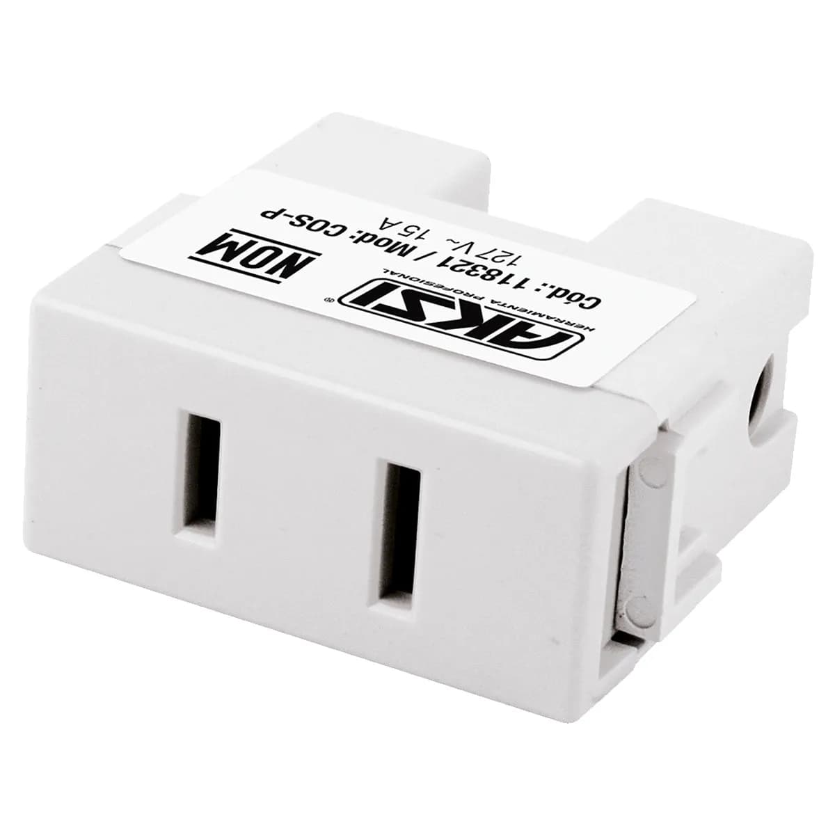 Contacto Sencillo Polarizado Aterrizado 127V/15A Blanco AKSI - 118325