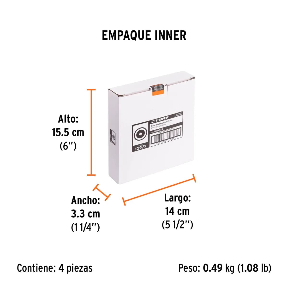 Disco de Diamante Continuo 4 1/2" DID-145 Truper - 12977