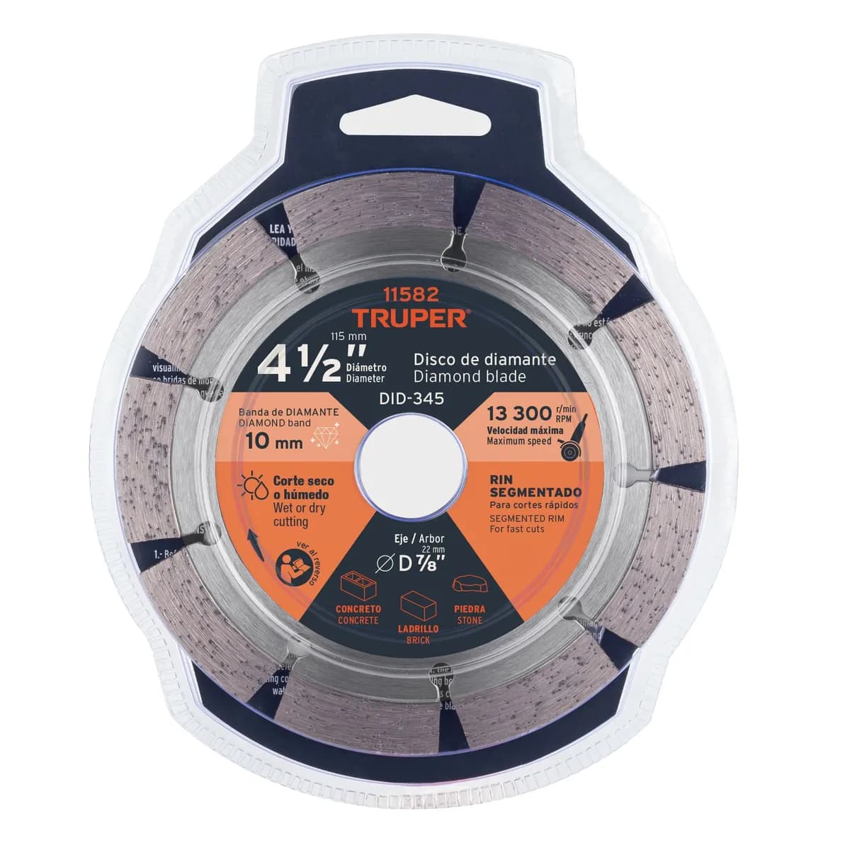 Disco de Diamante 4 1/2" Segmentado DID-345 Truper - 11582