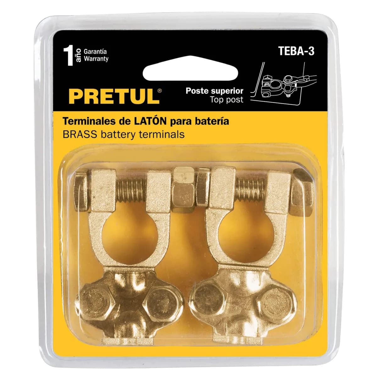 Blíster con 2 Terminales para Batería Pretul - 23042